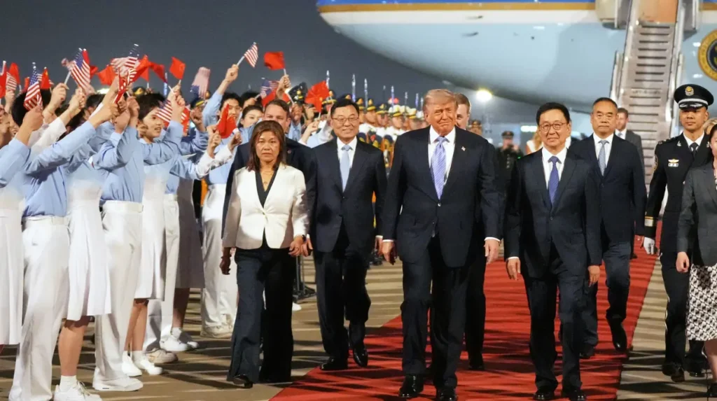 Trump Arrives in Beijing with CEOs Trade, Tech, and Tensions Ahead of Summit